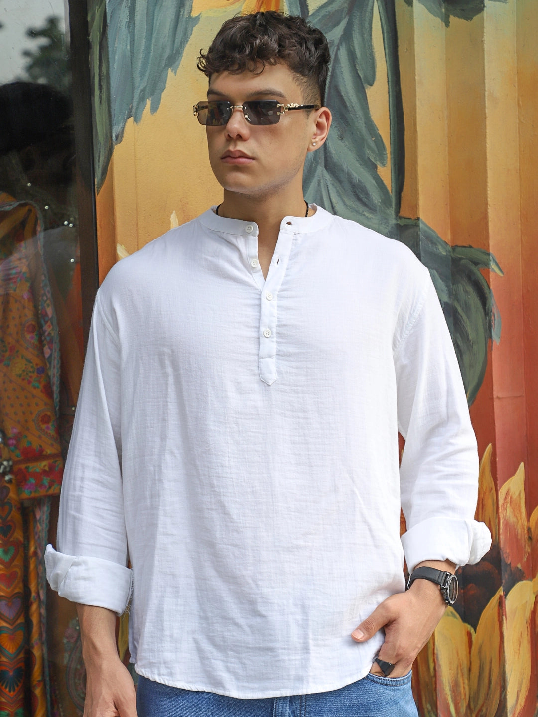 Fusion Drift White Kurta