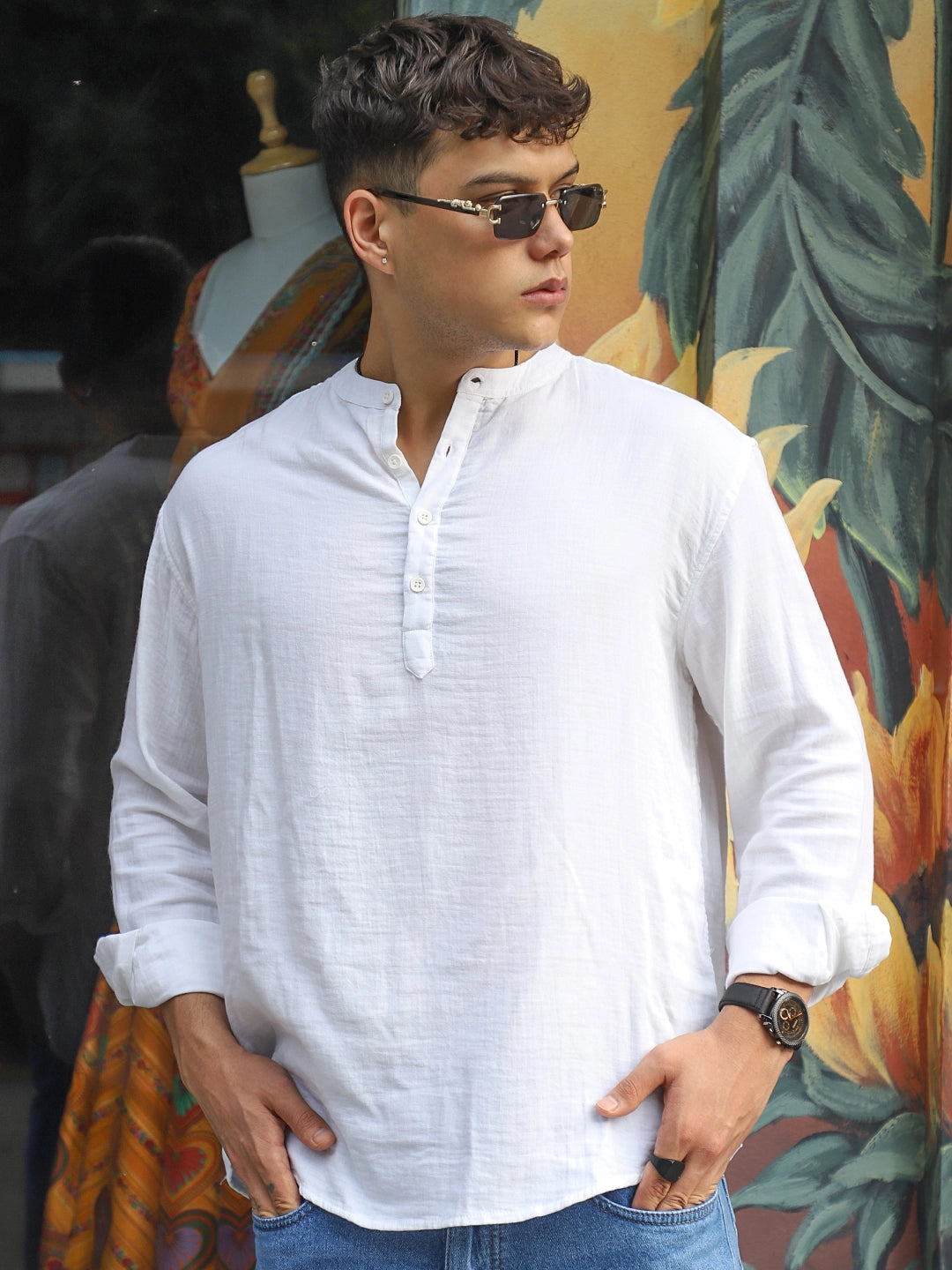 Fusion Drift White Kurta
