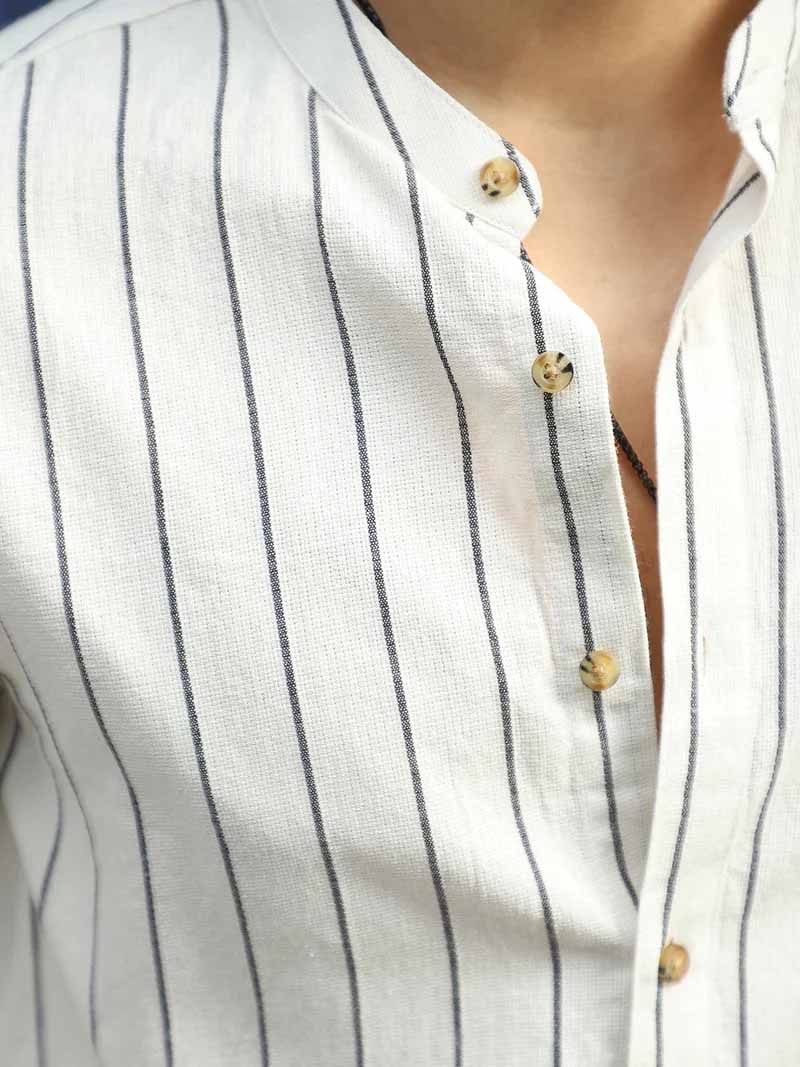 Verdant  White  Stripe  Full  Sleeve  Shirt