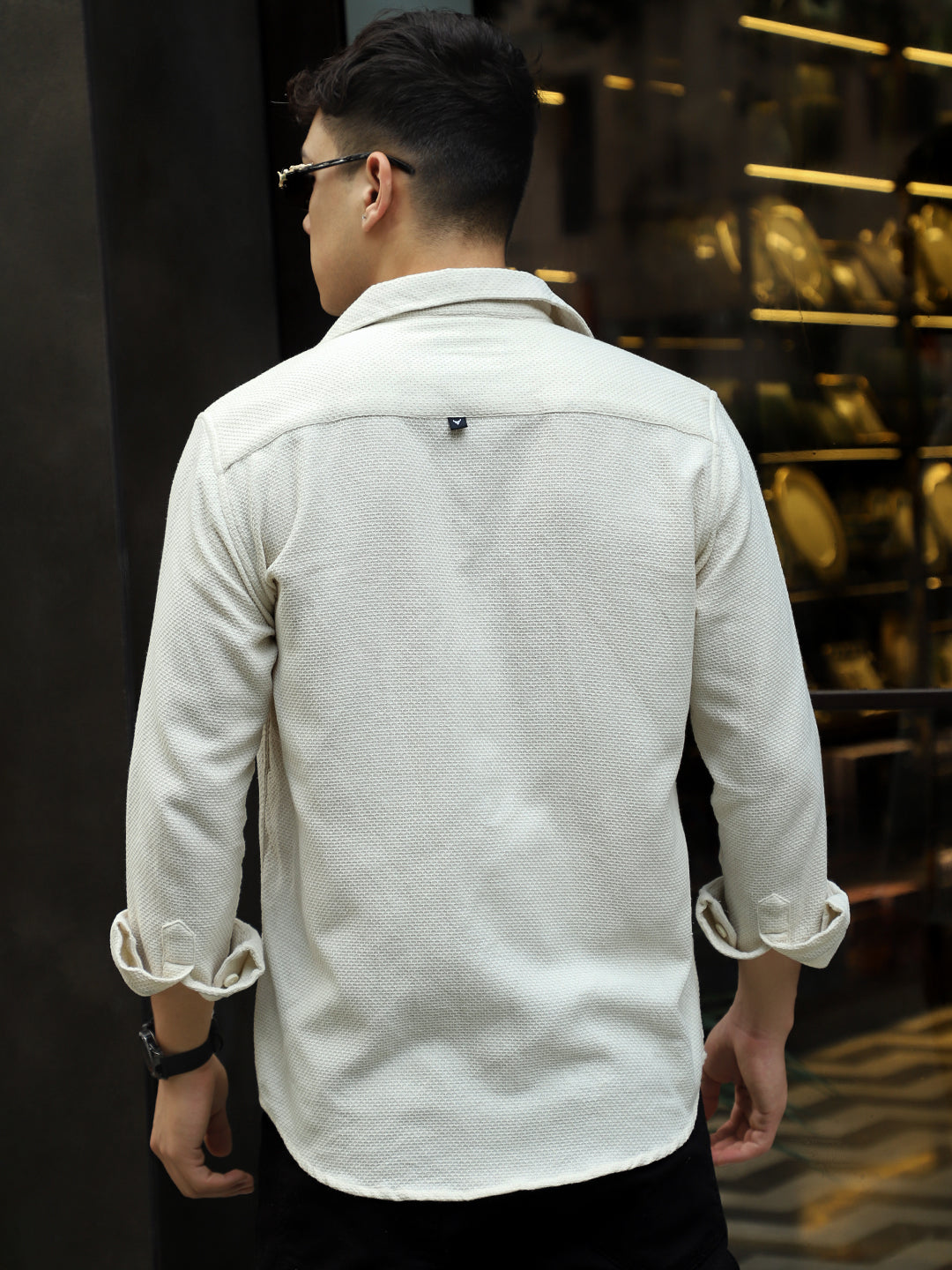 Tuscan Beige Texture Full Sleeve Shirt