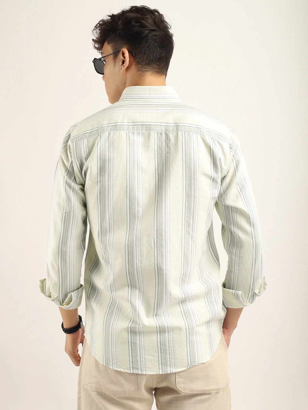 Bailey Stripe Cloular Beige Full Sleeve Shirt