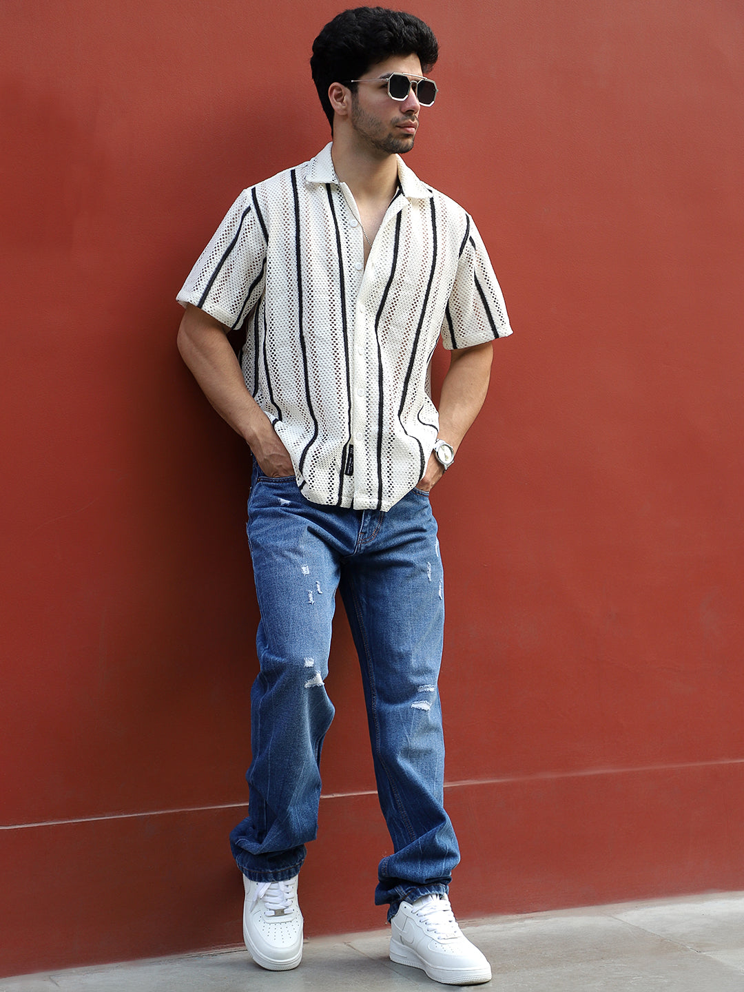 Bravik Blue Denim Straight Fit Jeans