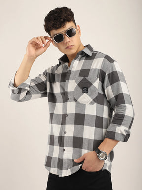 Square Couture White Check Shirt