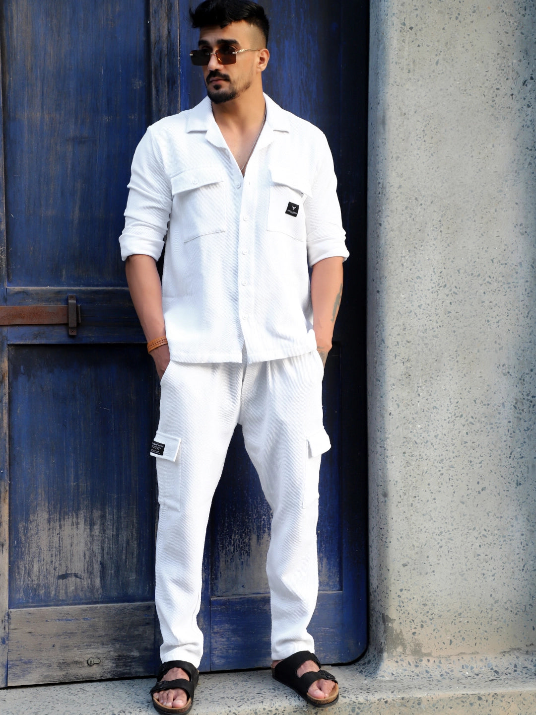 Vanta White Cotrise Co Ord Set