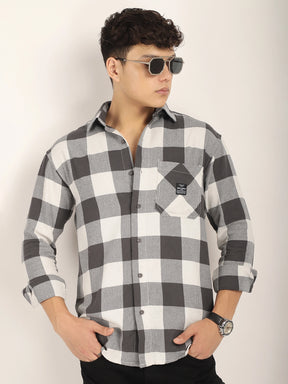 Square Couture White Check Shirt