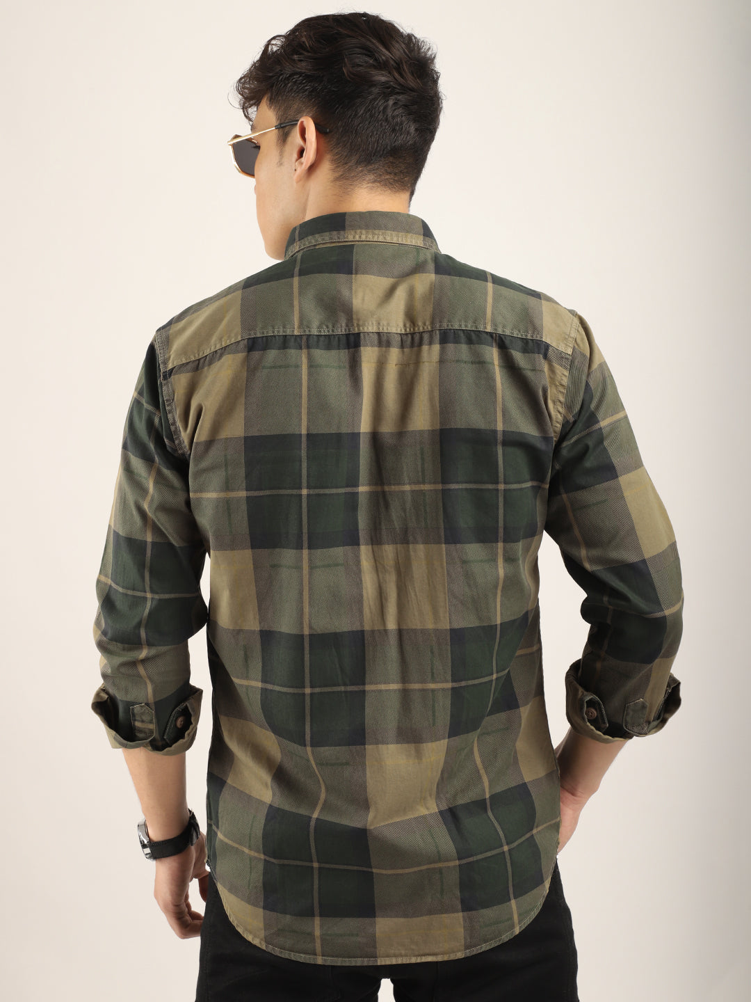 Check Khaki Full Sleeve Shirt