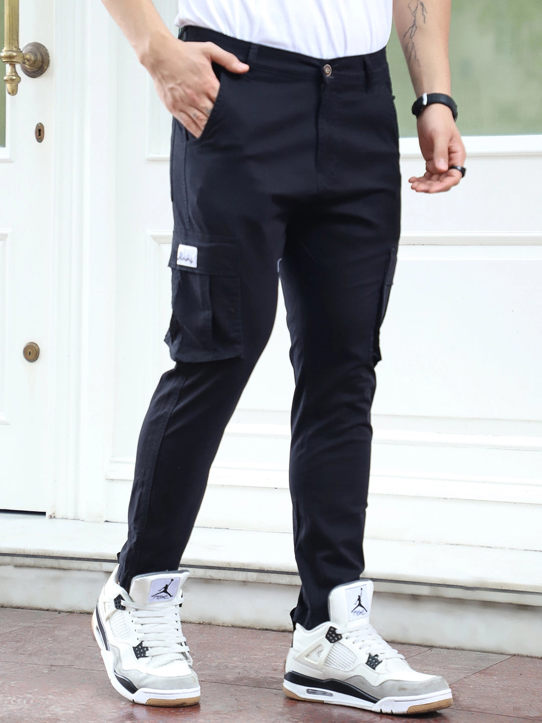 Sandroot Black Cotton Cargo