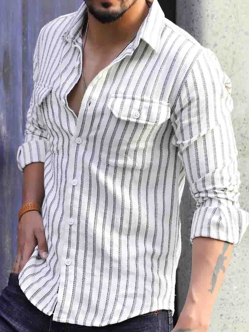 Wildcard White Stripe Full Sleeve Shirt