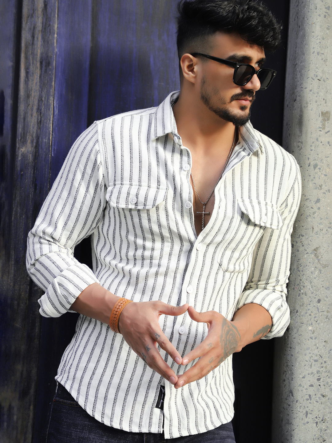 Wildcard White Stripe Full Sleeve Shirt