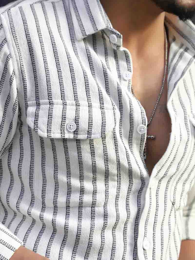 Wildcard White Stripe Full Sleeve Shirt