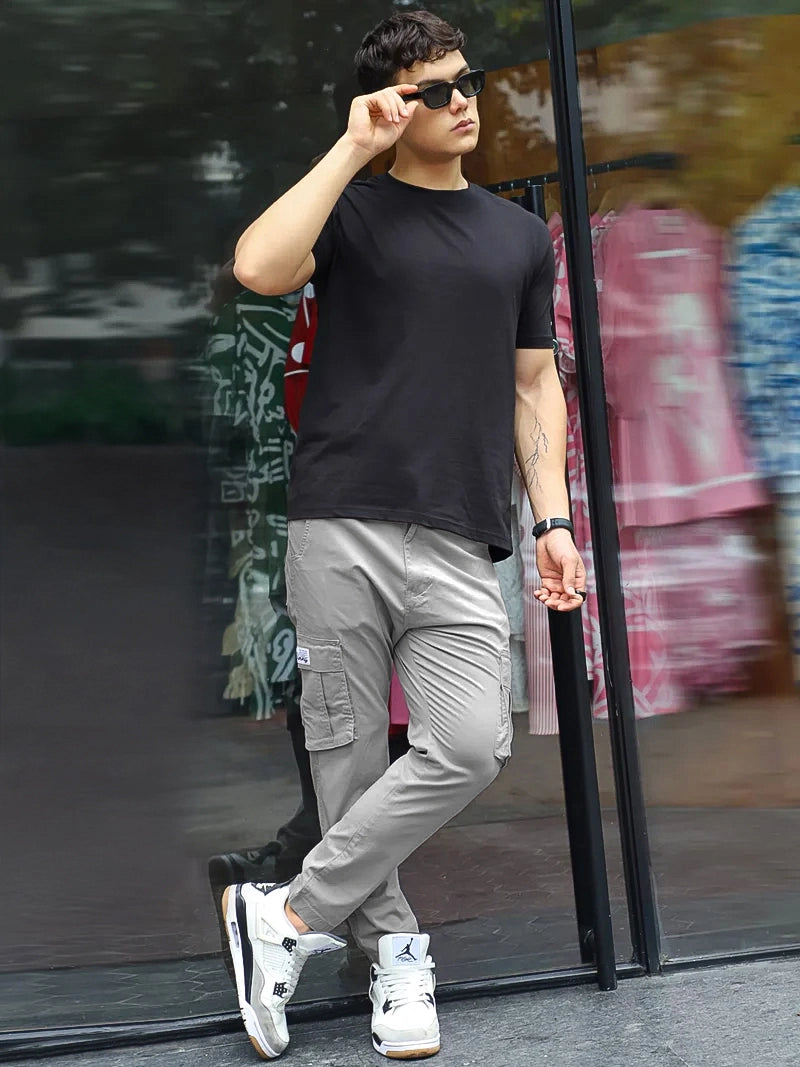 Sandroot Light Grey Cotton Cargo