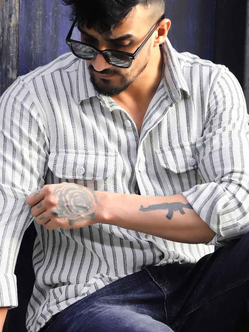 Wildcard White Stripe Full Sleeve Shirt