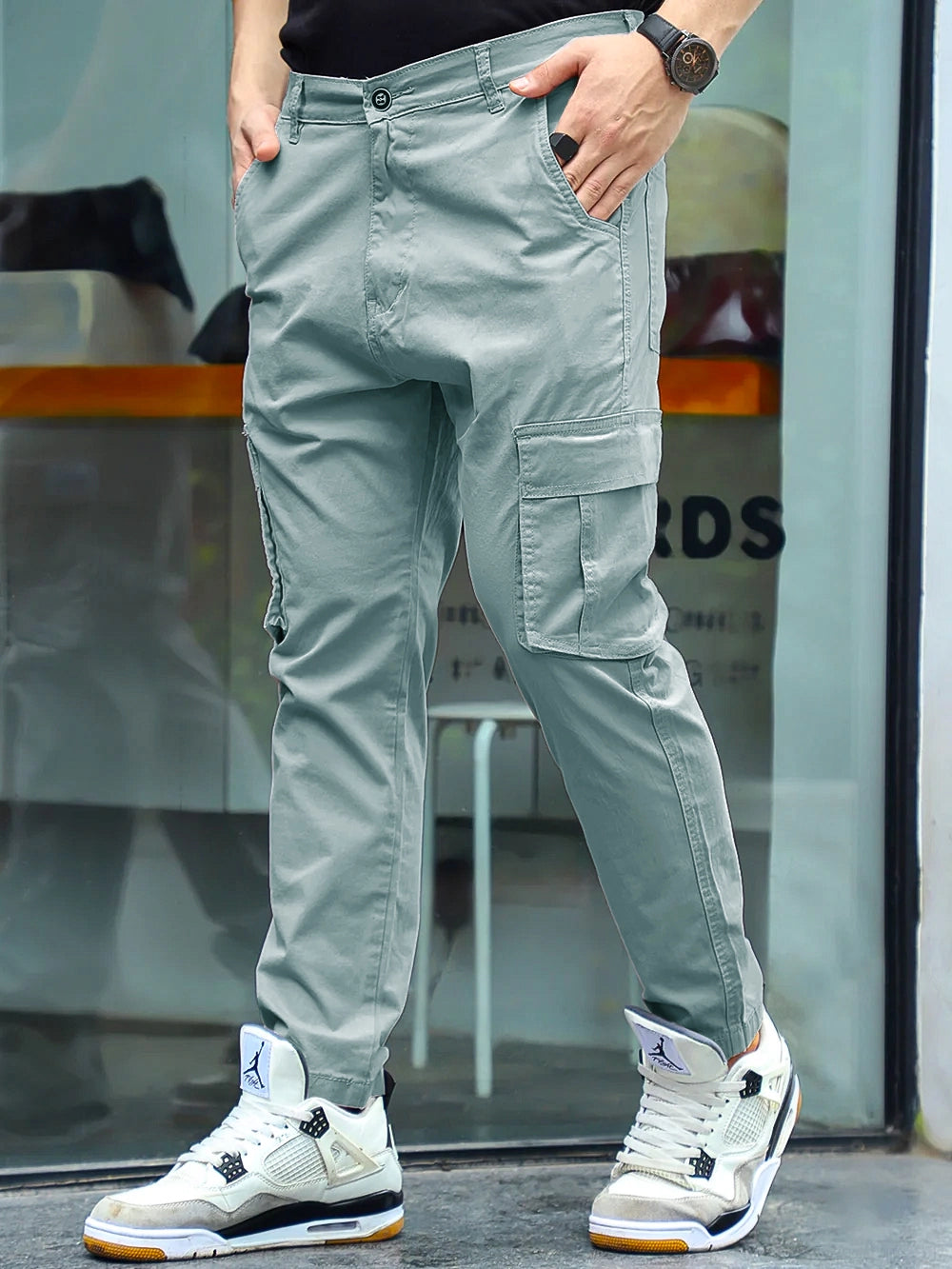 Sandroot Smoke Grey Cotton Cargo