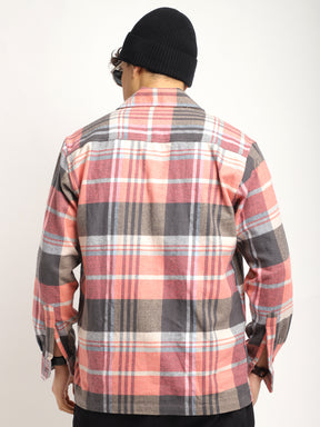 Grosvenor Palade Check Pink Full Sleeve Shirt