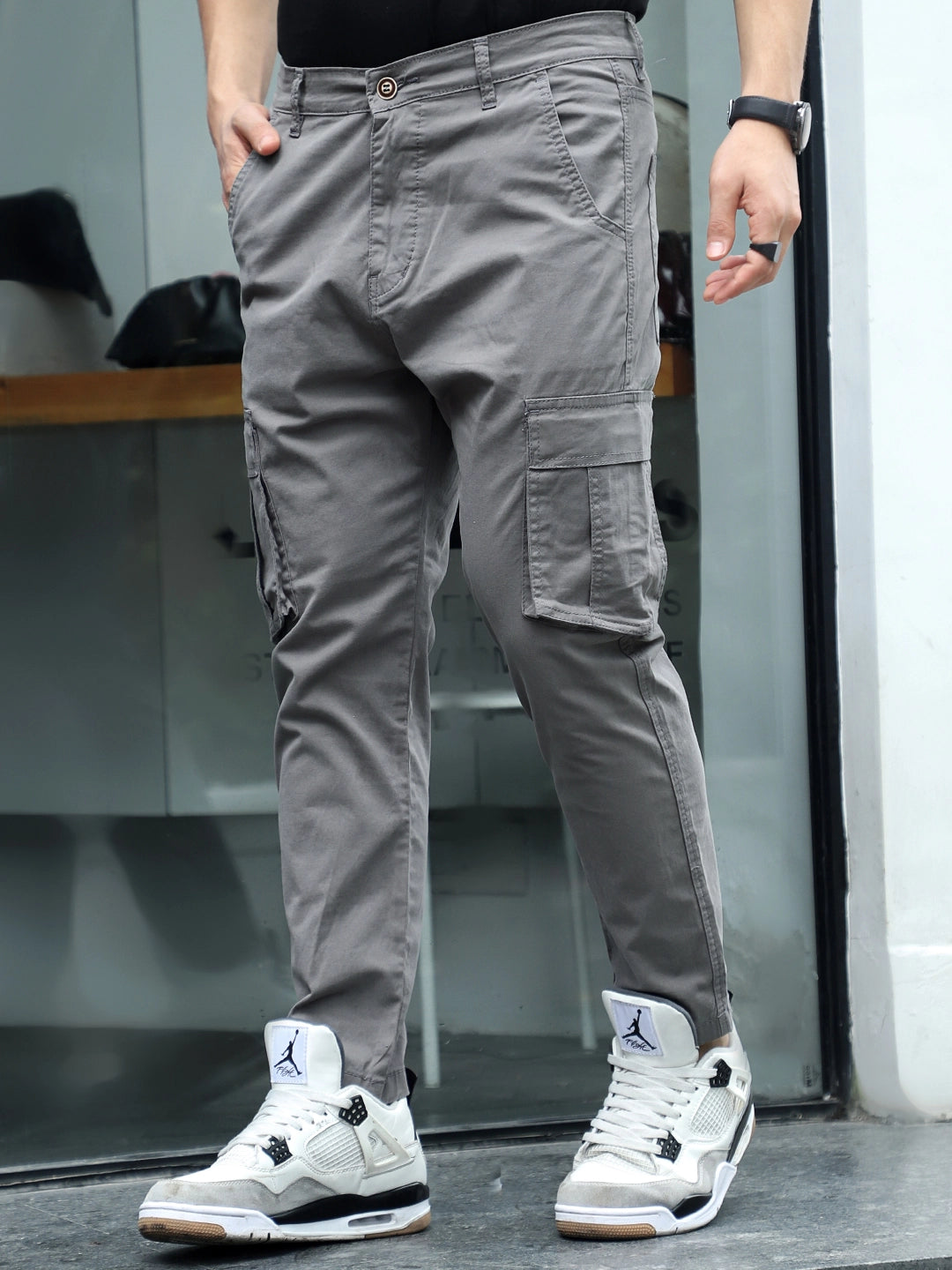 Sandroot Grey Cotton Cargo