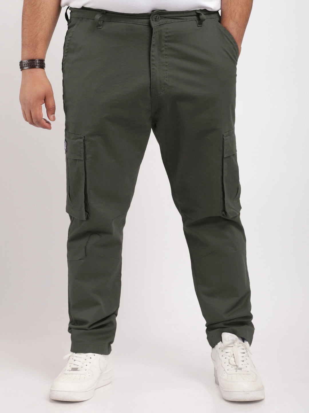 Men Brown Cotton Cargo