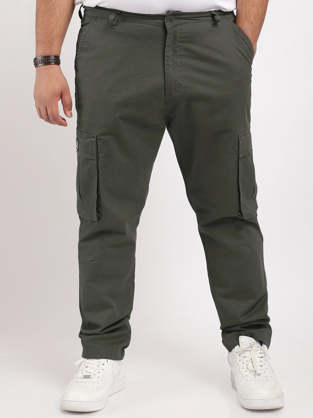 Men Brown Cotton Cargo