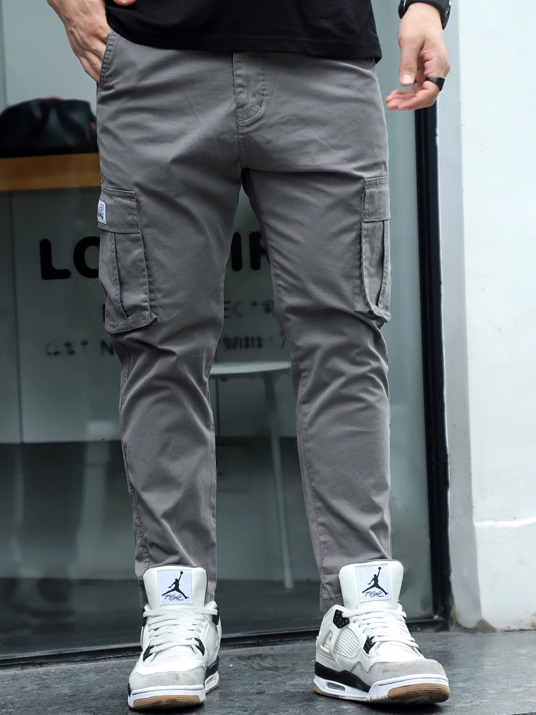 Sandroot Grey Cotton Cargo
