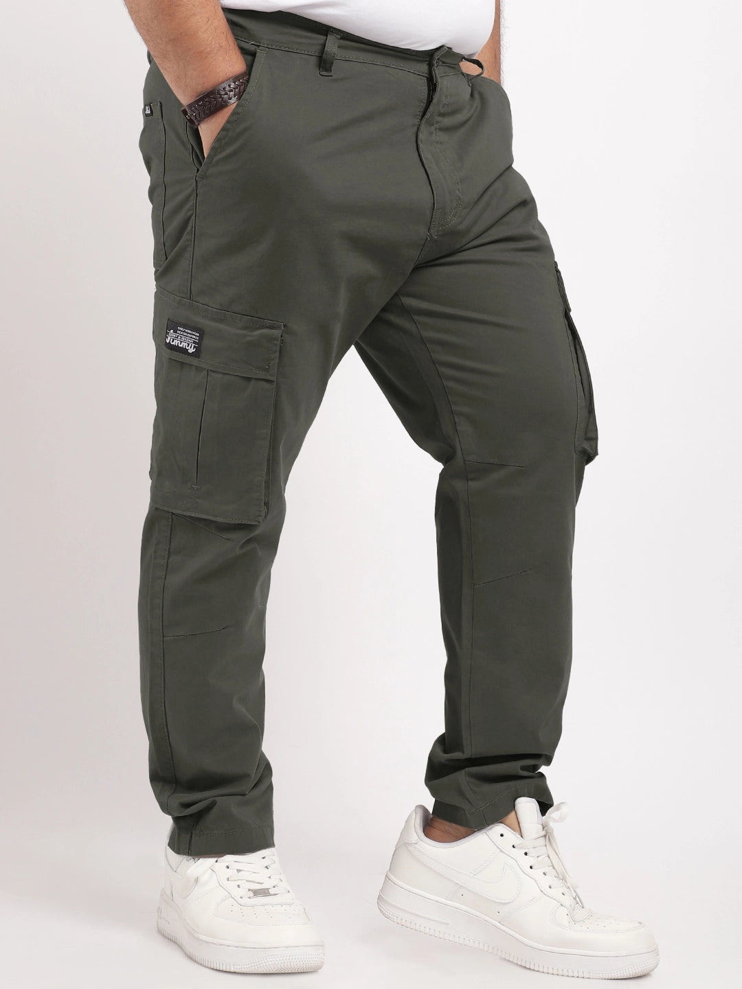 Men Brown Cotton Cargo