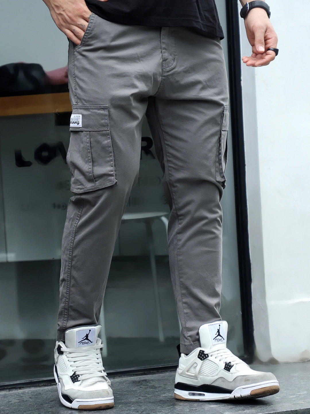 Sandroot Grey Cotton Cargo