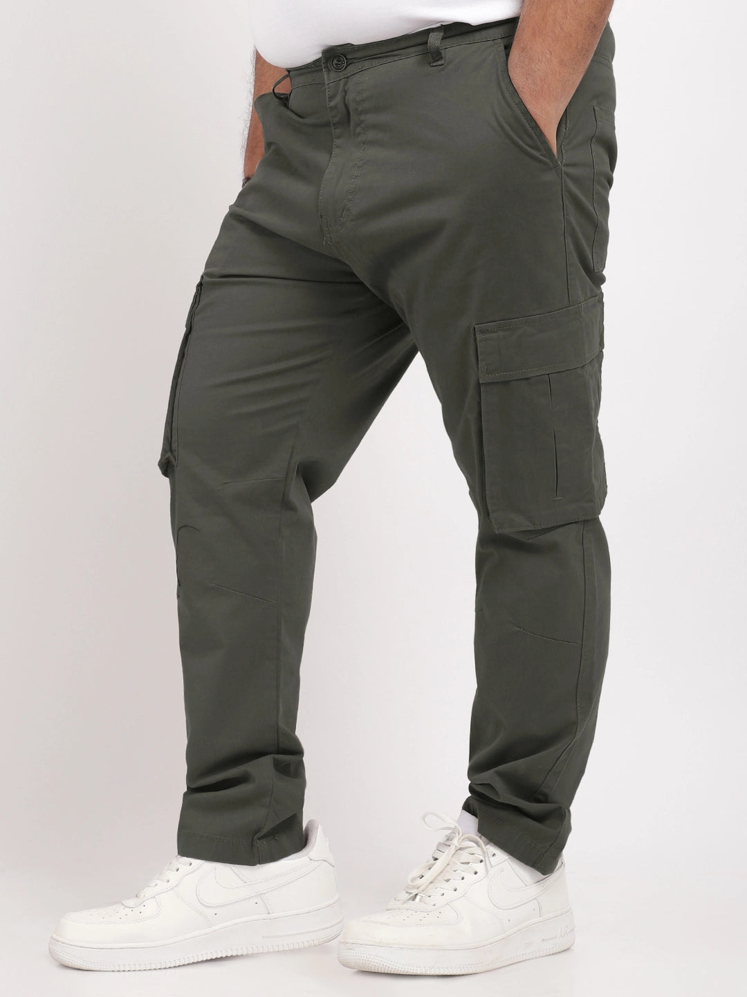 Men Brown Cotton Cargo