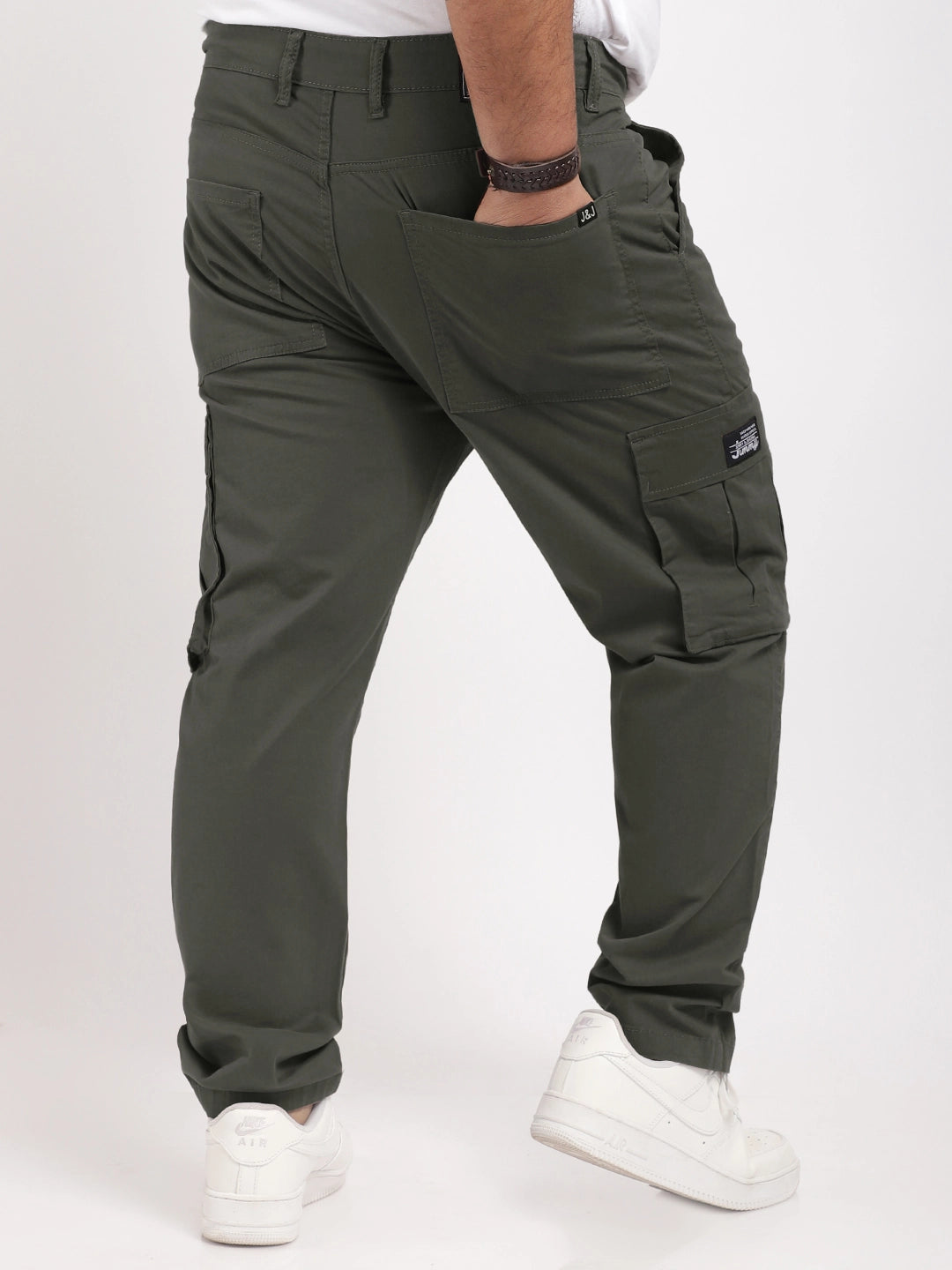 Men Brown Cotton Cargo