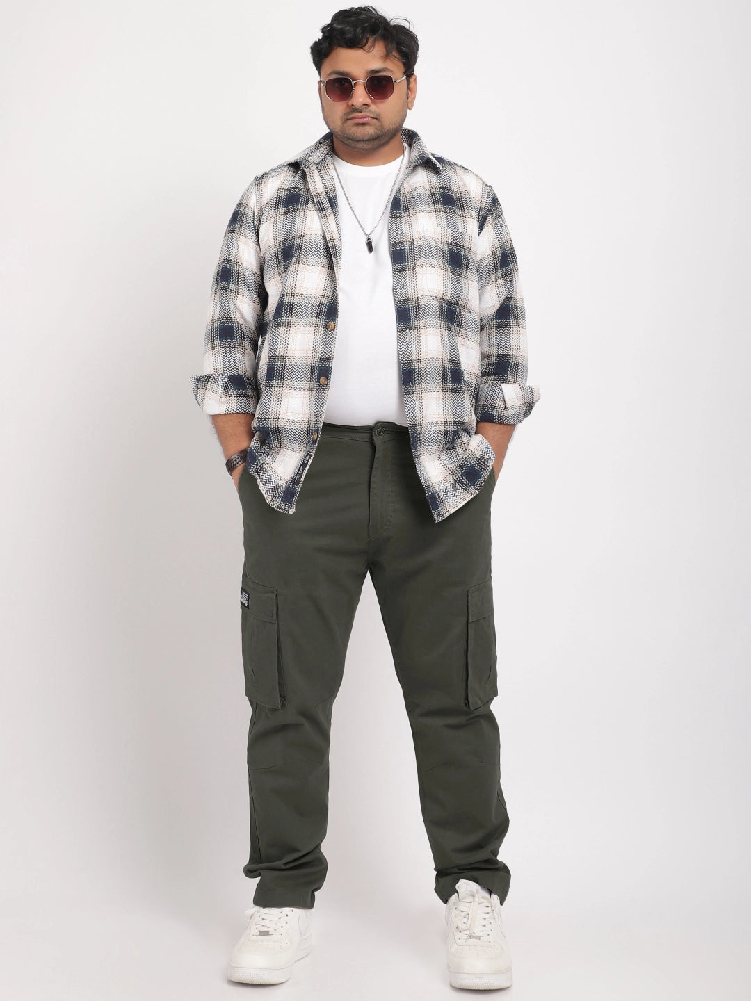 Men Brown Cotton Cargo