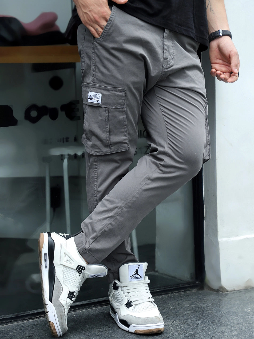 Sandroot Grey Cotton Cargo