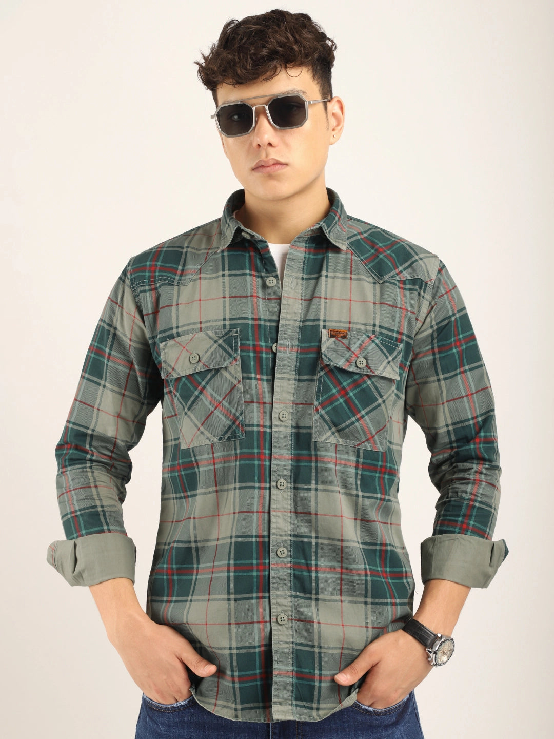 Everyday Green Full Sleeve Check Shirt