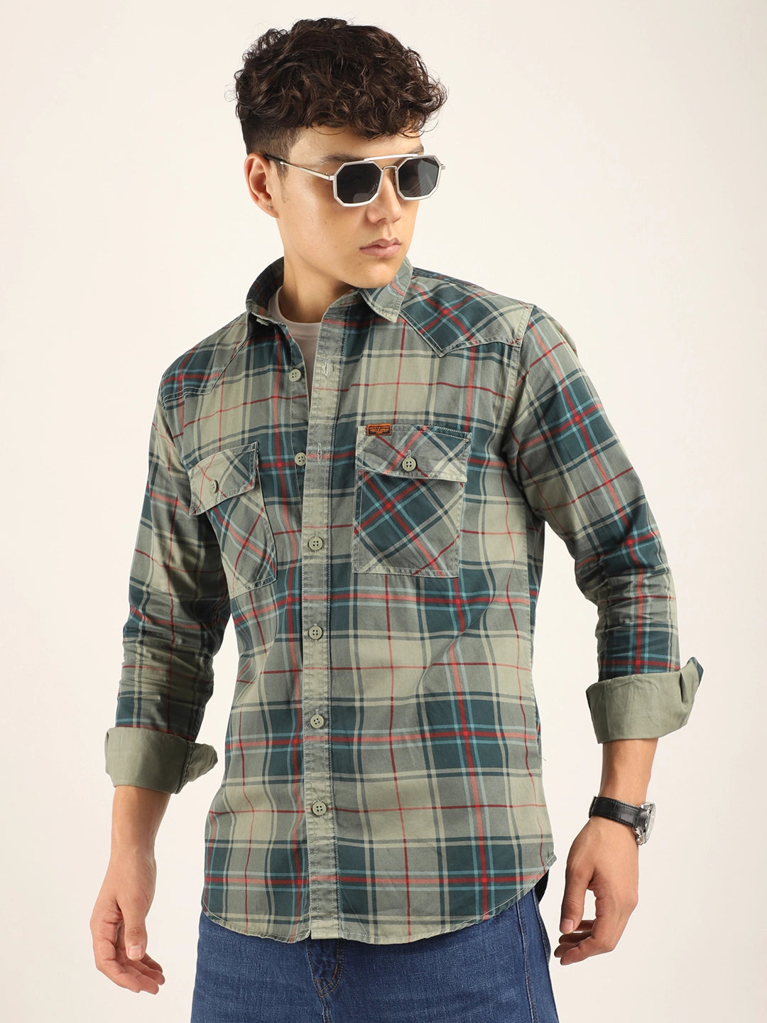 Everyday Green Full Sleeve Check Shirt