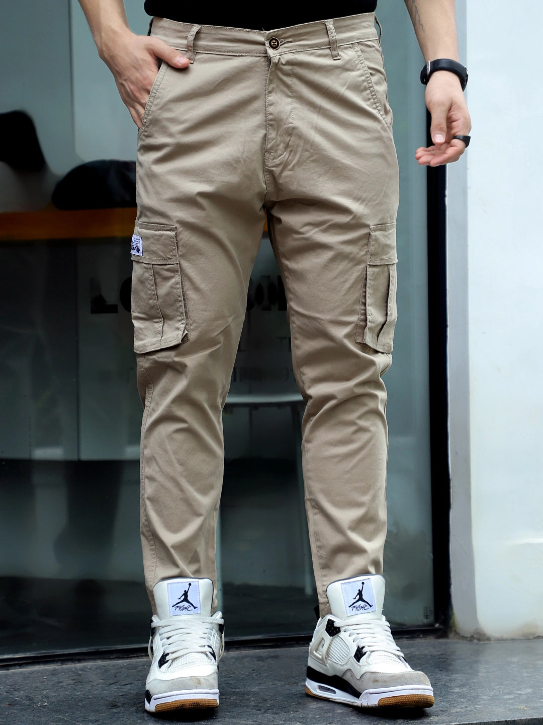 Sandroot Beige Cotton Cargo