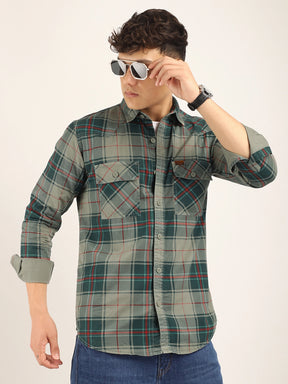 Everyday Green Full Sleeve Check Shirt