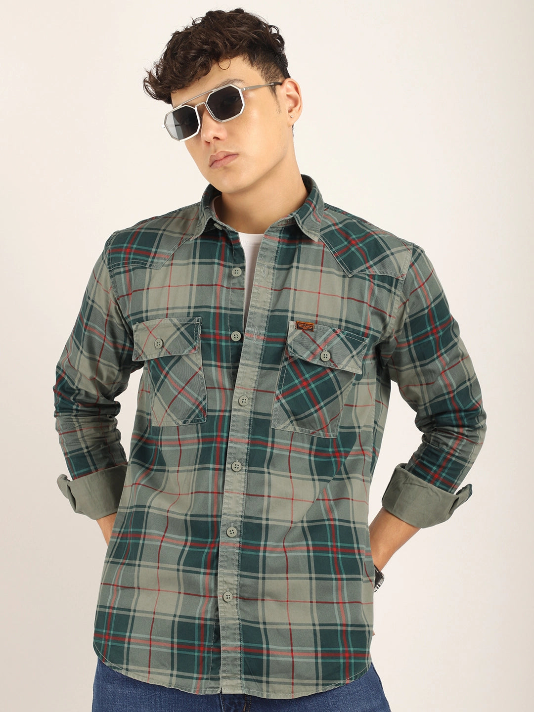 Everyday Green Full Sleeve Check Shirt