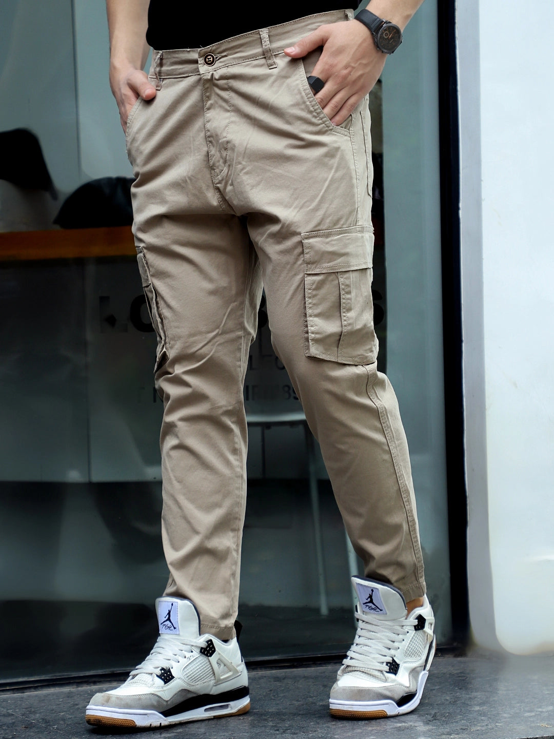 Sandroot Beige Cotton Cargo