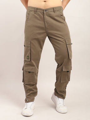 Carlos Multi-Pocket Umber Brown Cotton Twill Cargo