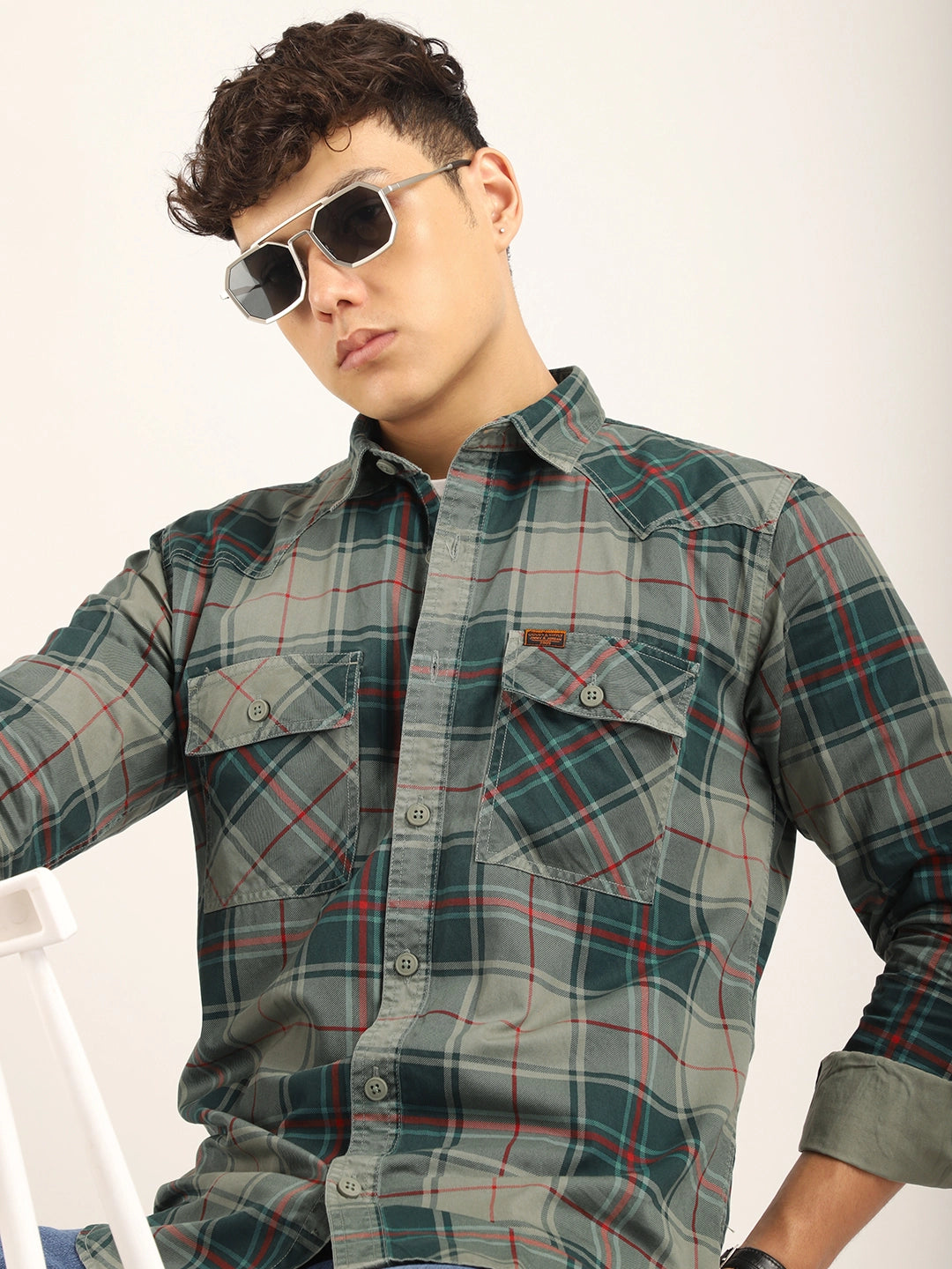 Everyday Green Full Sleeve Check Shirt