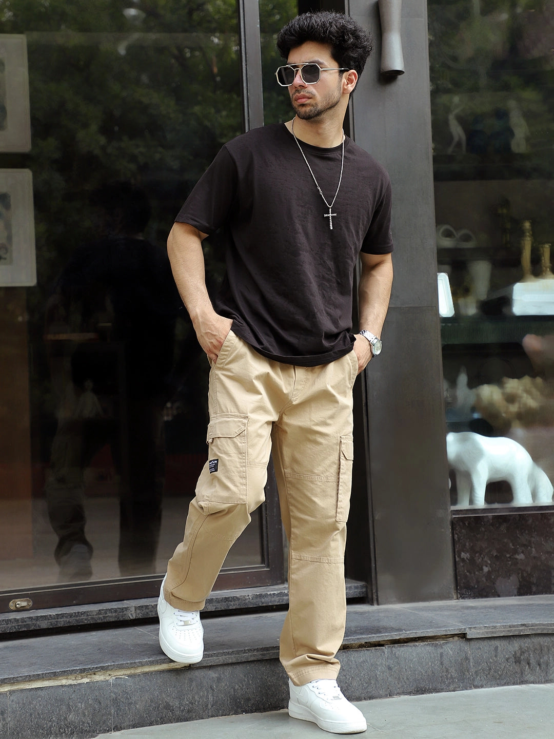 Bull Wears Beige Cotton Cargo