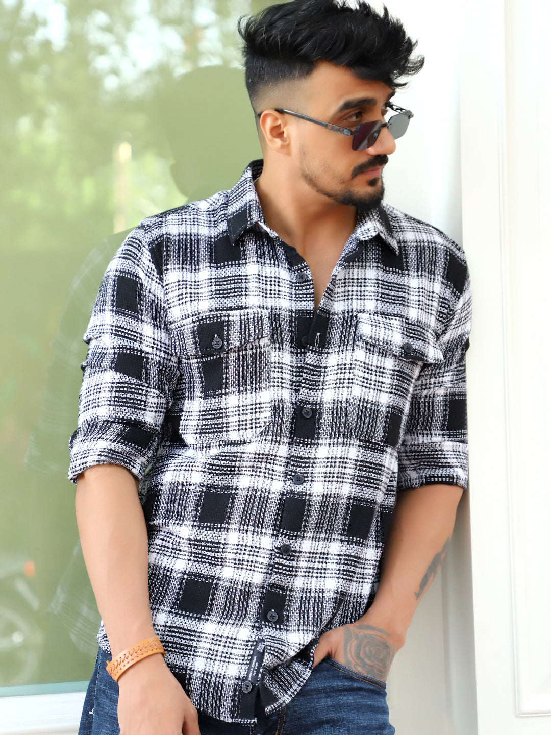 Chrome Fever Black Check Full Sleeve Shirt