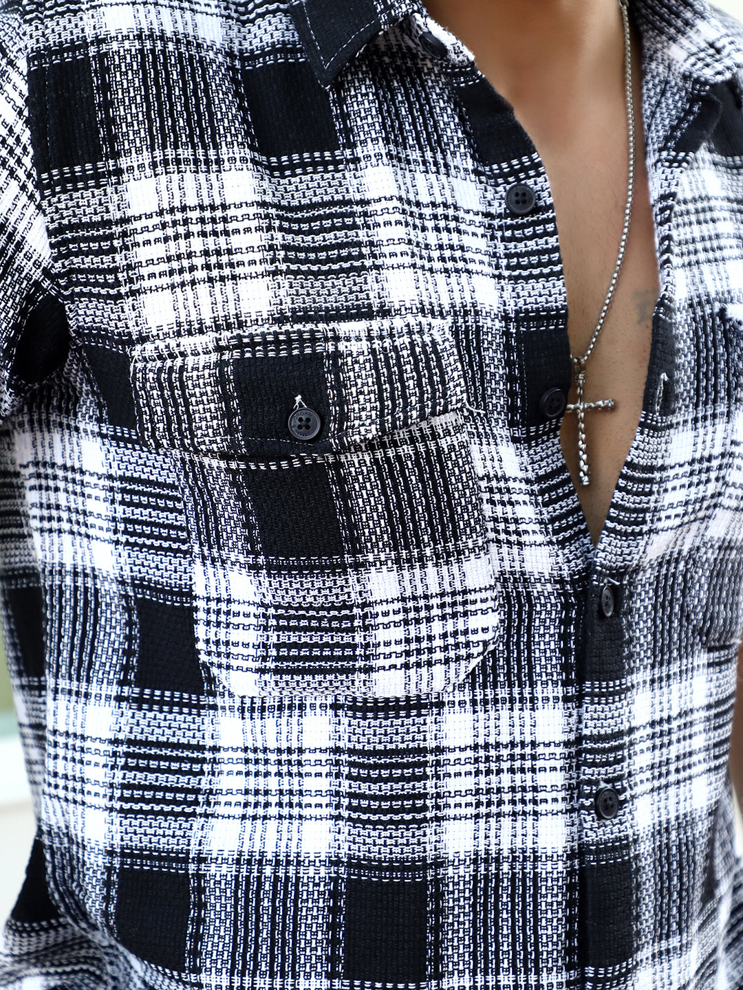 Chrome Fever Black Check Full Sleeve Shirt