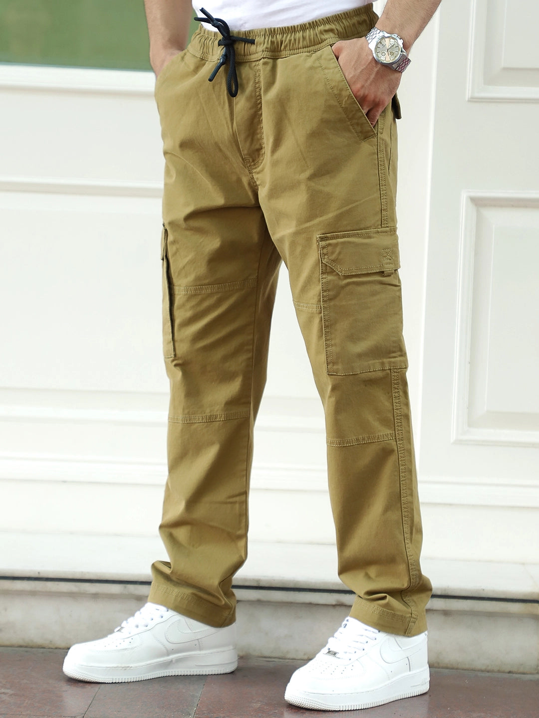Bull Wears Mustard Cotton Cargo