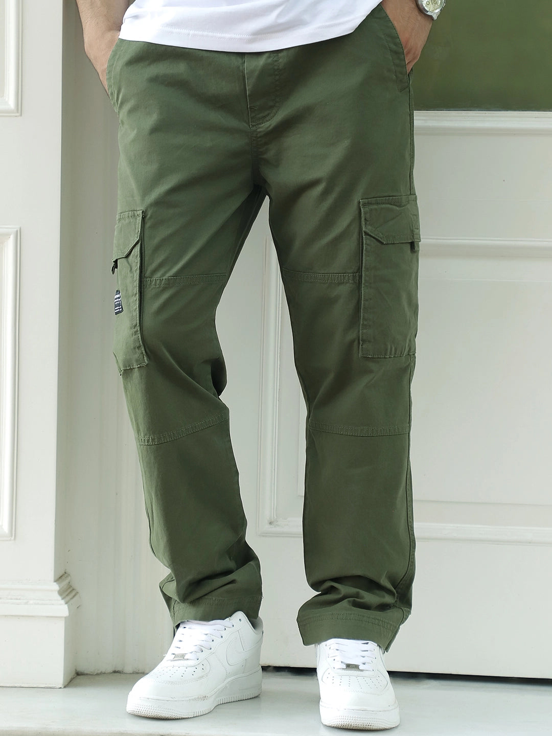 Bull Wears Olive Green Cotton Cargo