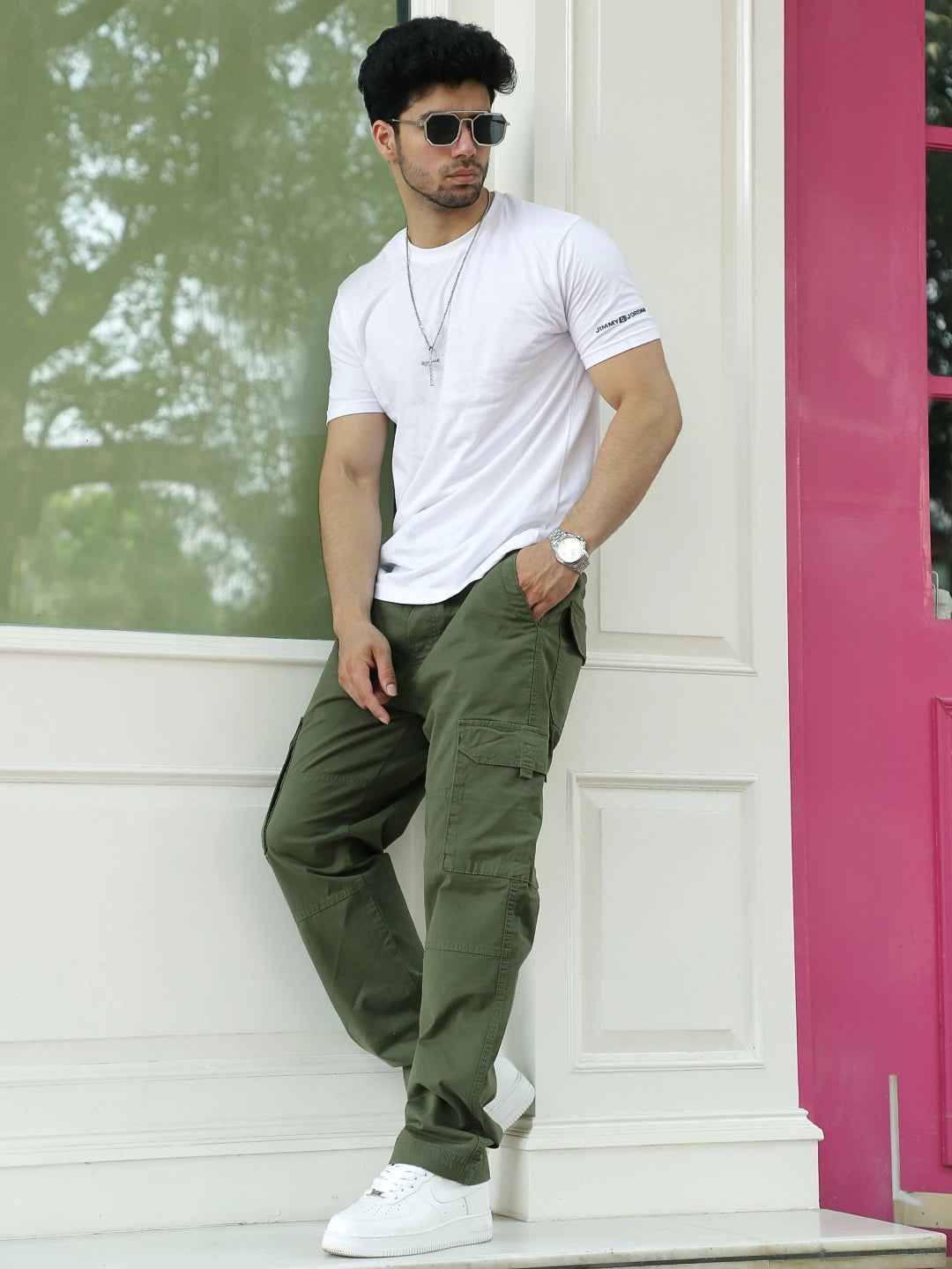Bull Wears Olive Green Cotton Cargo