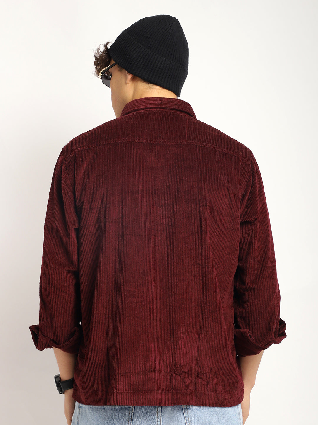 Prime Fit Corduroy Maroon Shacket