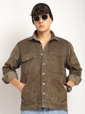 Prime Fit Corduroy Chocolate Shacket