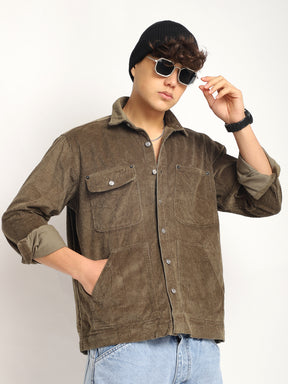 Prime Fit Corduroy Chocolate Shacket