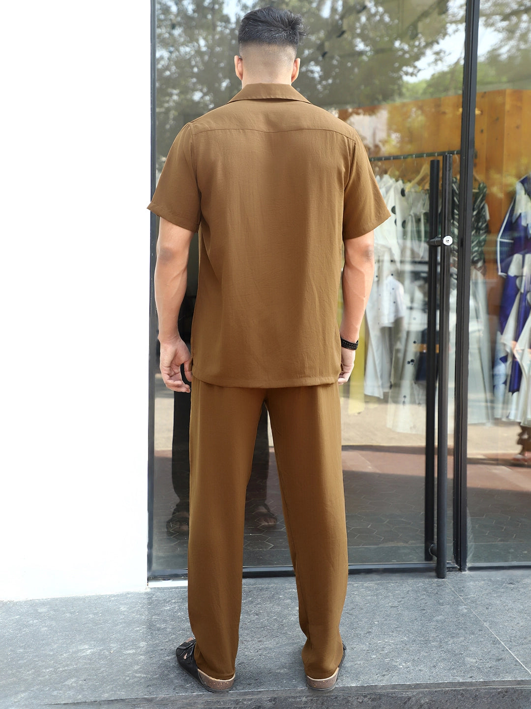 Linen Atlantica Copper Brown Co-Ord Set