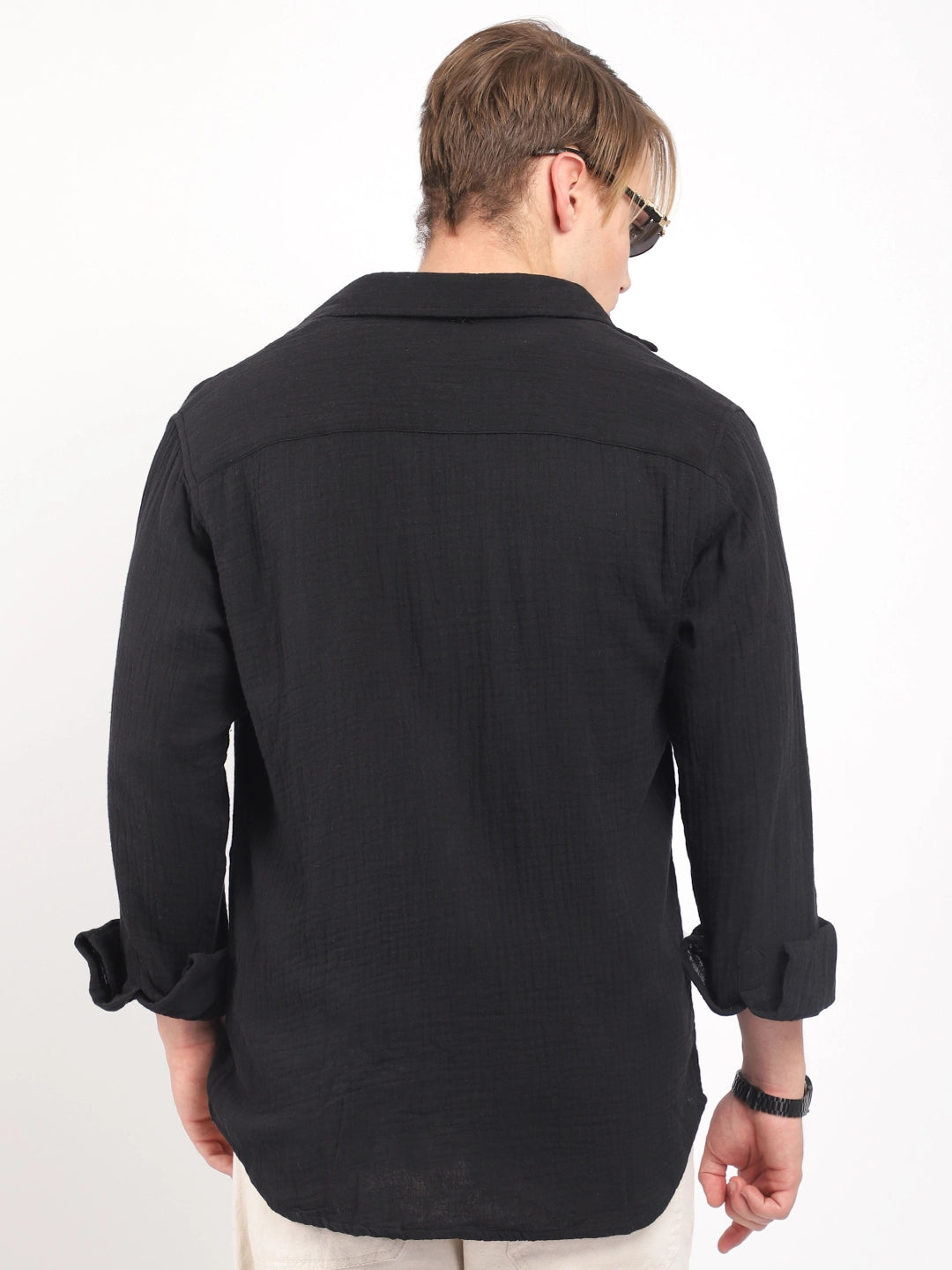 Vero Vibe Lucas Double Clothe Black Shirt