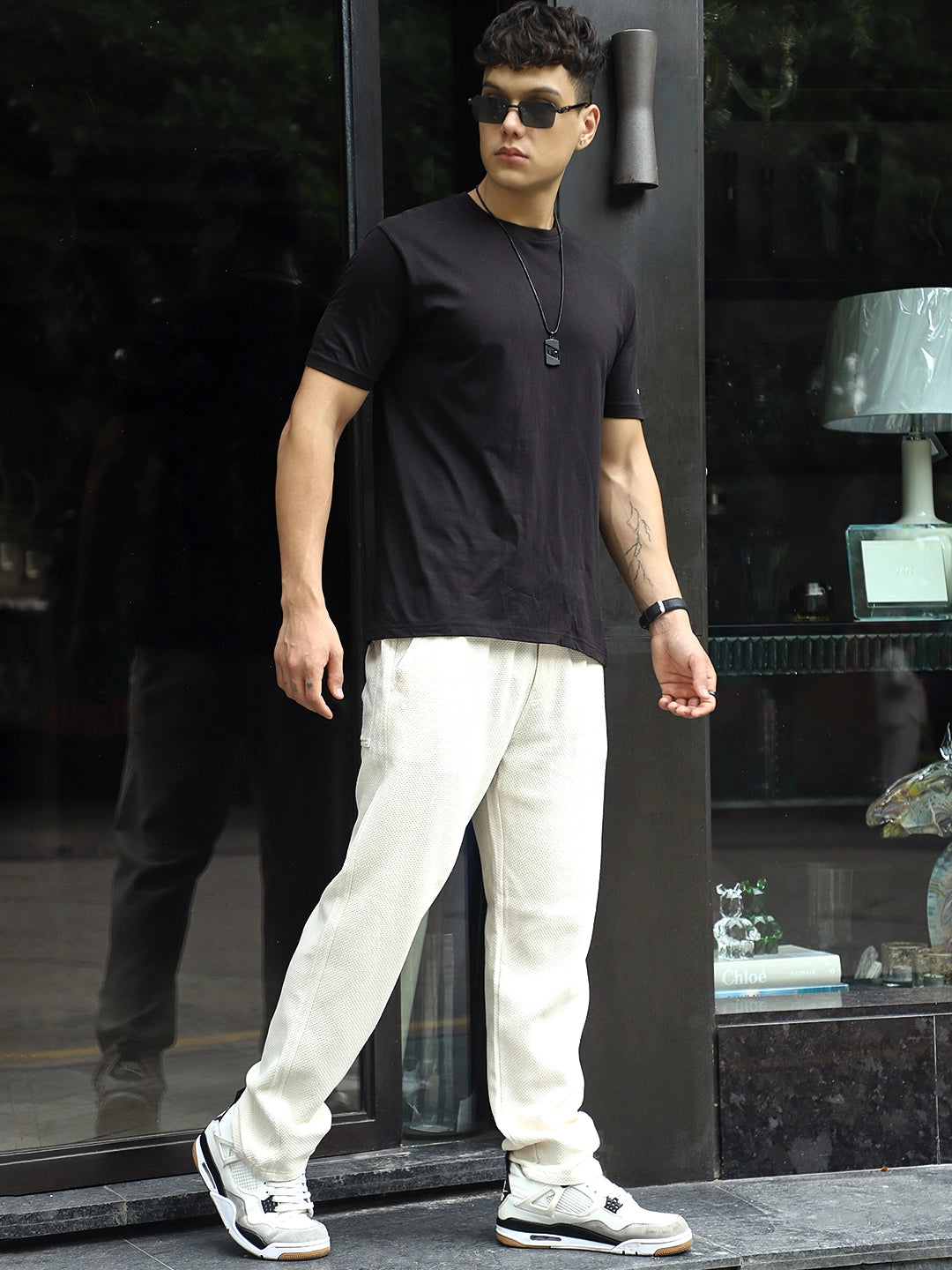 Shorefit Off White Texture Trouser