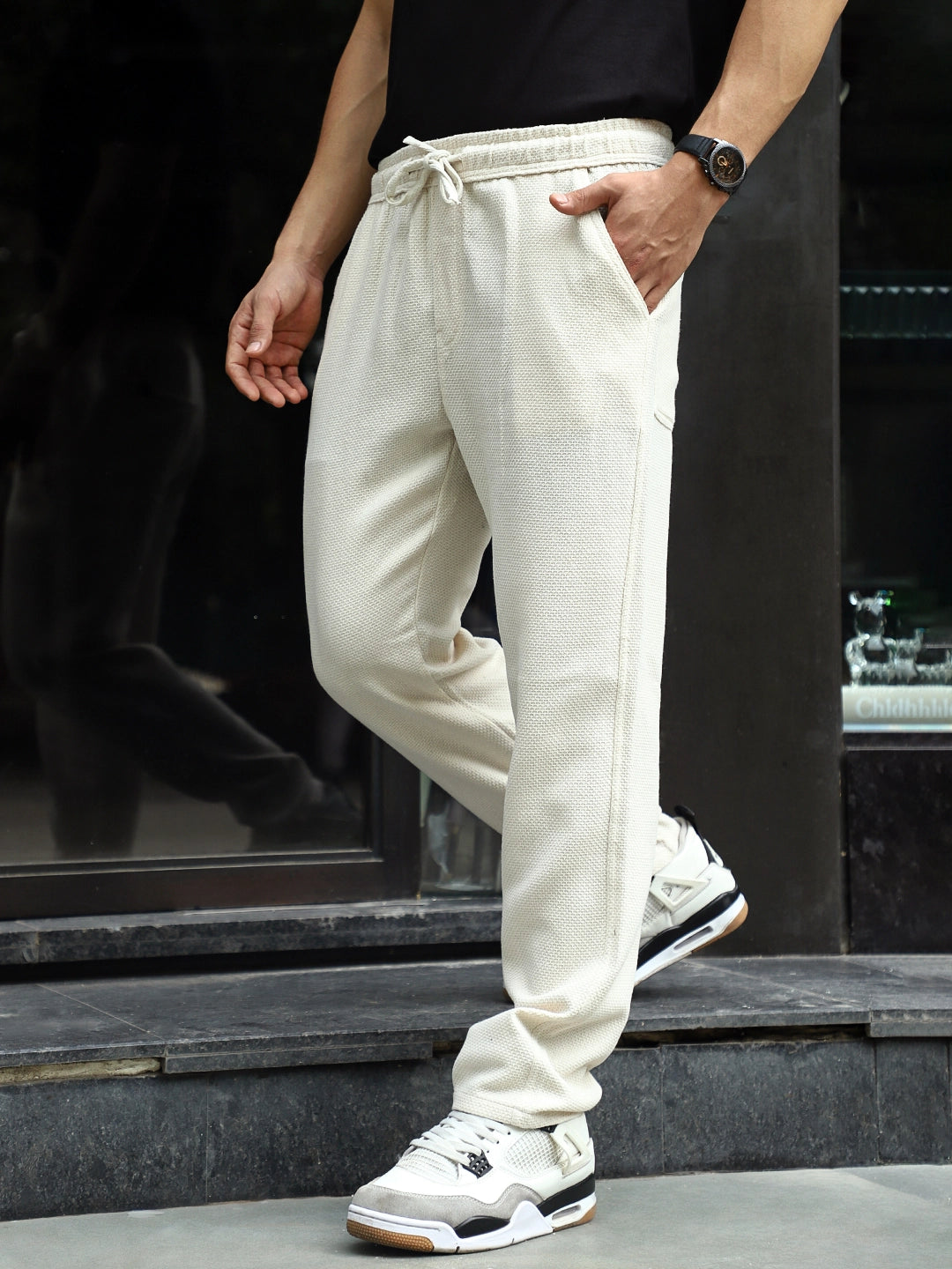 Shorefit  Off   White Texture  Trouser