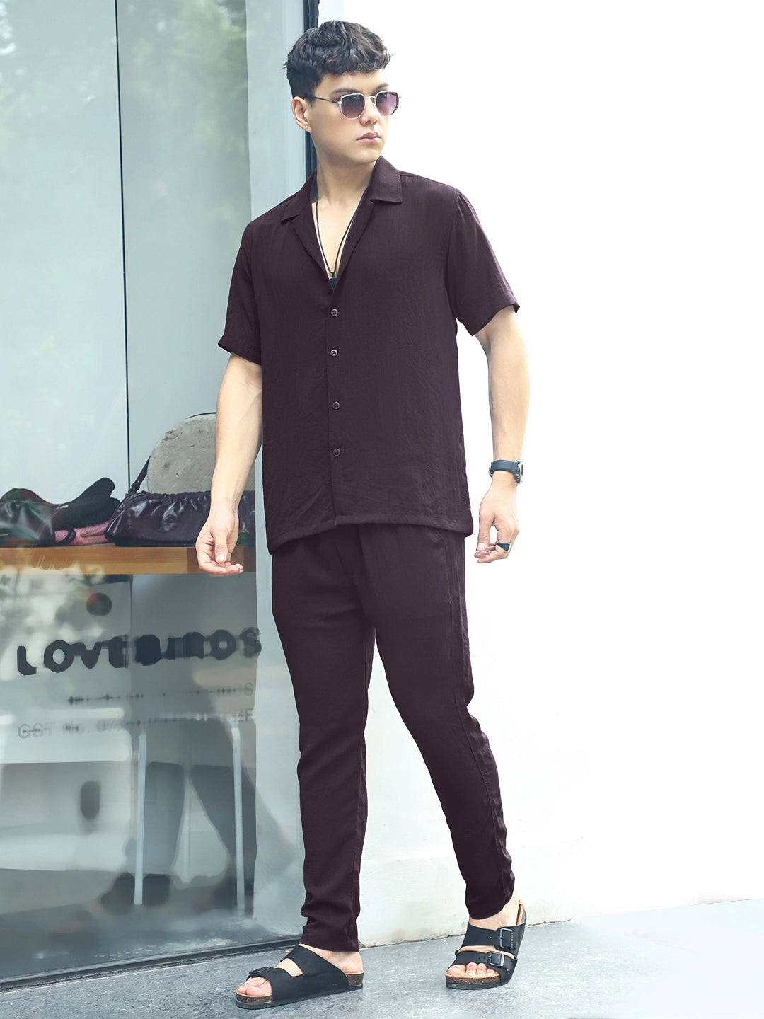 Linen Atlantis Dark Purple Co Ord Set